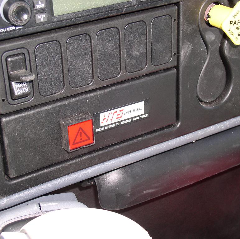 HTS Ultra-Rack dash release switch OEM inside installation