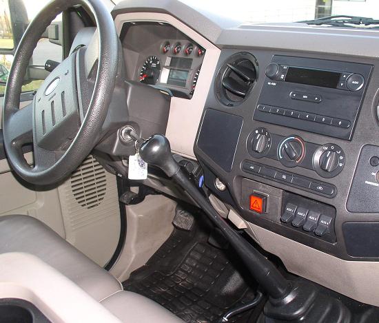 Ford F550 cab interior - HTS LED release switch